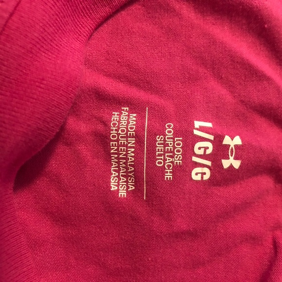 EUC Under Armour Pink Round Neck Loose Fit T-Shirt - Picture 5 of 6